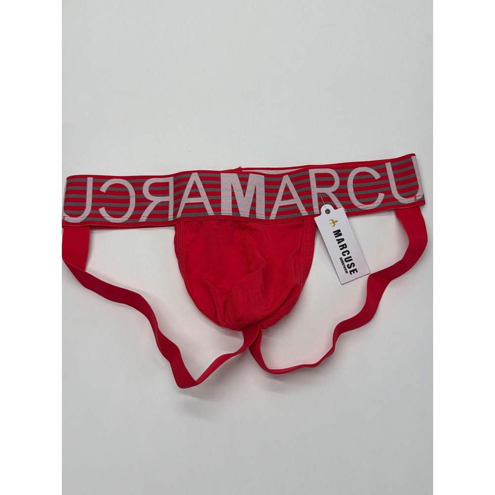Marcuse Mens‎ Brighten Jock Red Modal Blend Logo Waistband Jockstrap Size Medium
